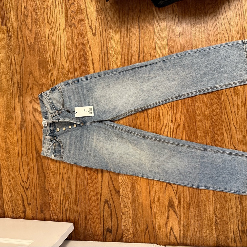 Light Wash High-Rise Button-Fly Jeans